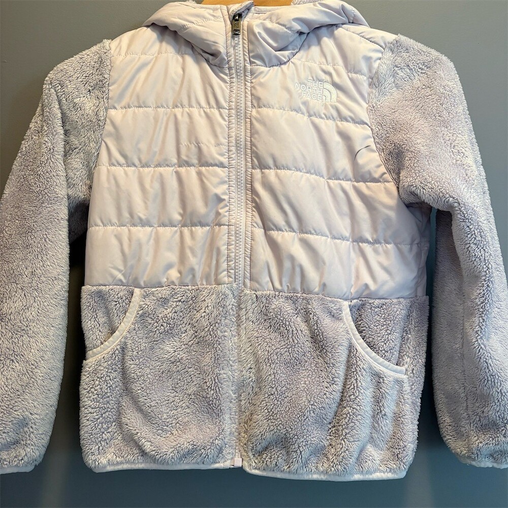 The North Face Girls Jacket Size 10 Purple Colorblock Hooded Full Zip